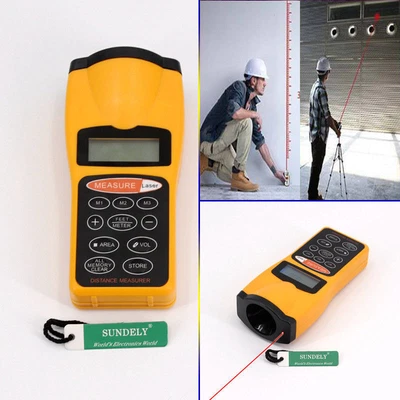 Laser Distance Meter Digital Ultrasonic Range Finder Measure Tape Diastimeter UK • £15.99