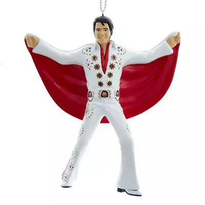 Elvis In White Suit & Red Cape Ornament 4.5  • $13.99