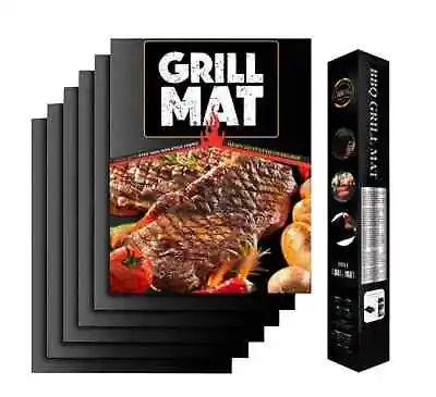 BBQ Grill Mat Copper Pad Non Stick Barbecue Bake Cooking Mat Chef Reusable 5 PCS • $8.99