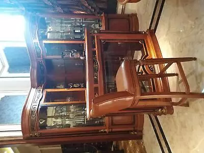 Leather Bar Chairs For Bar Counters Table Stool Baroque Rococo Style New Bar Set • £937.71