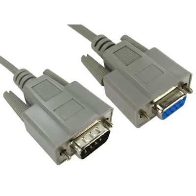 5m 9 PIN MALE TO FEMALE RS232 STRAIGHT SERIAL DSUB EXTENSION CABLE DB9 LEAD • £6.85