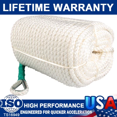 $103.59 • Buy 1/2‘’ 300feet Twisted Anchor Rope Nylon Three Strand Dock-line Rope Braided Boat