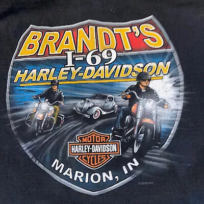 VTG Harley Davidson Mens X Large T Shirt Black Marion IL 2 Sided Made In USA • $18.97