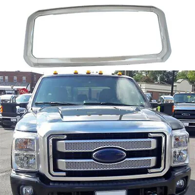 For 2011-2016 Ford F250 F350 Super Duty Front Hood Grill Grille Cover Chrome • $149.99