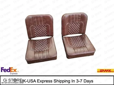 Front Seat Cushion Set For MILITARY JEEP FORD WILLYS MB GPW Brown Diamond Cut • $384.99