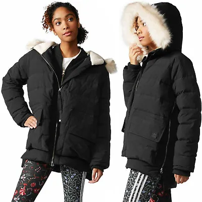 £50 • Buy Adidas Originals Womens Premium Quilted Parka Jacket New Padded Warm Winter Coat