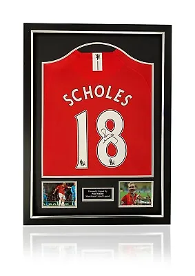 Paul Scholes Signed Framed Football Manchester United Red Home 2008 Shirt MUFC • $284.16