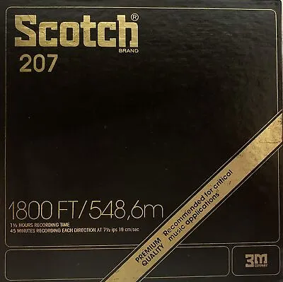 Scotch 207 Mastering Reel Tape LP 7  Reel 1800 Ft Plastic Box • $13.95