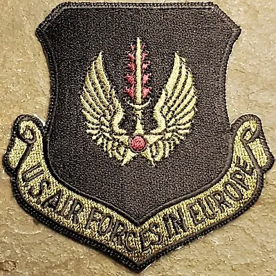 USAF US AIR FORCE FORCES IN EUROPE BLACK EMBROIDERED PATCH 3  X 3  VTG NEW NOS • $7.99