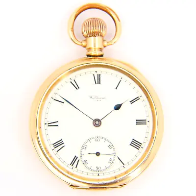 Antique Waltham Traveller USA Open Face Pocket Watch Rolled Gold Case • £145