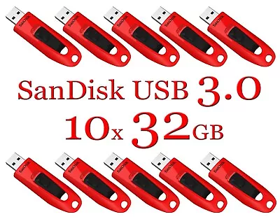 SanDisk 32GB LOT 10x ULTRA USB 3.0 Flash Drive SDCZ48-032G 32 GB Read 100 MB/s • $32.99