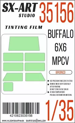 1:35  Buffalo 6x6 MPCV Tinting Film Set (for DRONCO Kit ) - SX-35156 • $5.80