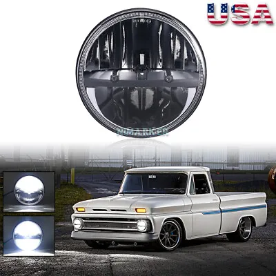 7  Round LED Headlight Black Hi/Lo Beam Bulb For Chevy C10 C20 C30 Pickup Nova • $46.99