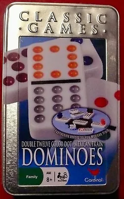 CARDINAL Double Twelve Mexican Train Dominoes (91 COLOR DOT DOMINOES) • $30