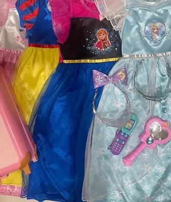 Disney Princess Pink Nightgown Dress Up Snow White Ana Elsa Sleepwear Size 5 6 • $10