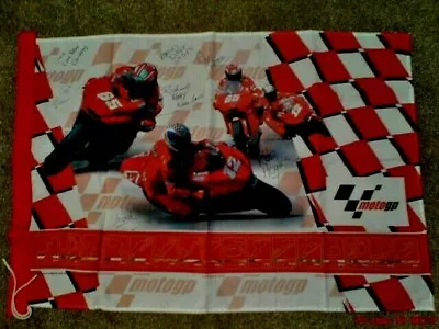 DUCATI MOTO GP Wall Banner Signed By Fast Bikes Mag H27  X L40  • $24.60