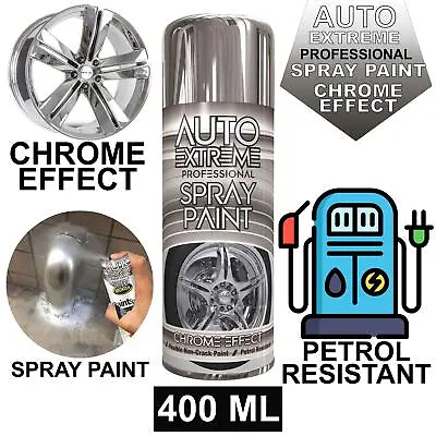 Chrome Foil Mirror Metallic Effect Auto Spray Paint DIY Car Aerosol - 400ml • £6.39