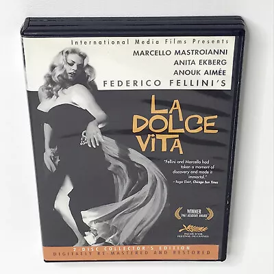 Federico Fellini LA DOLCE VITA 2-Disc DVD Set Collector’s Edition • $11.99