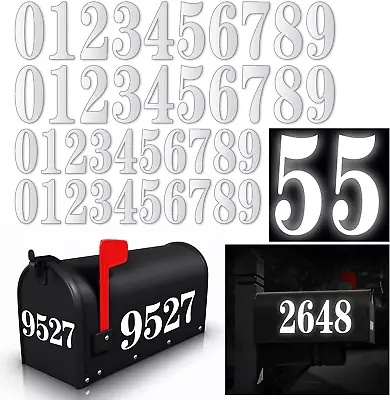 60PCS White Mailbox Numbers Vinyl Waterproof Stickers For Outside Address On H • $7.46