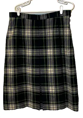 Clan Crest Wool Tartan Skirt Vintage Sz 20 Made In Scotland Kilt Style  J220 • $28