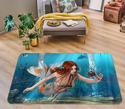 3D Beautiful Mermaid ZHUA2322 Game Non Slip Rug Mat Photo Carpet Vera • $57.78