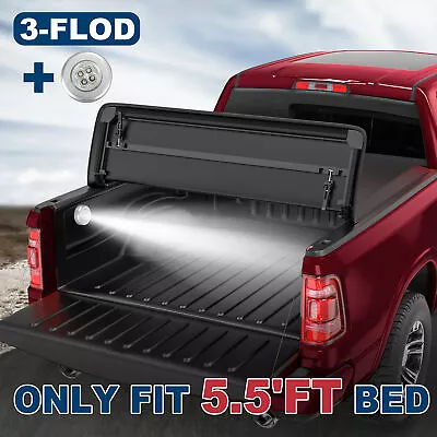 5.5FT 3-Fold Soft Truck Bed Tonneau Cover For 2015-2021 Ford F150 Super Crew Cab • $131.79