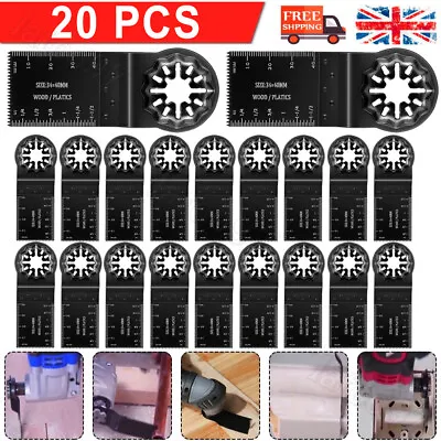 20Pcs Multi Tool Saw Blades Set Wood Metal Cutter For Dewalt Makita Milwaukee UK • £7.79