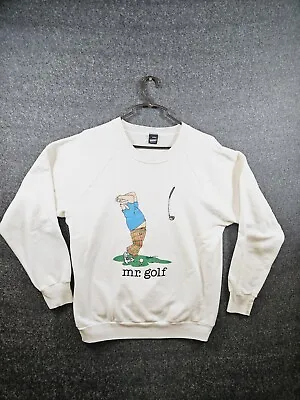 Vintage 80s Screen Stars Mr. Golf Crewneck Sweater Size Large USA FAST SHIPPING • $29.44