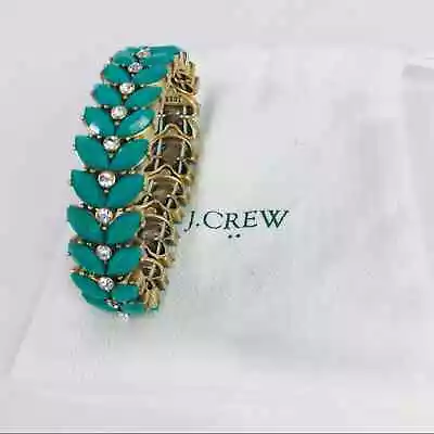 J. Crew Stretchy Bracelet Turquoise And Gold Tone • $17