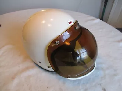 Vtg 1970's Bell Compact II Harley Davidson Motorcycle Helmet With Bubble Shield • $169.99
