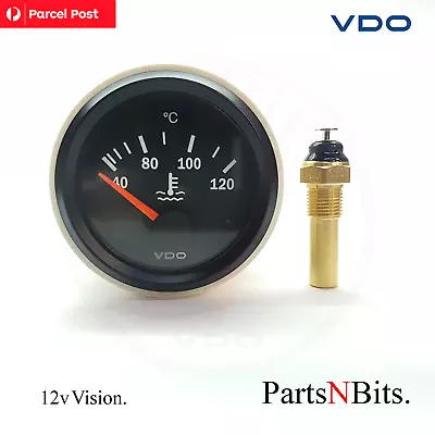 VDO VISION 52mm 12v ELECTRIC 120c WATER TEMP GAUGE + SENDER AUTOMOTIVE MARINE • $65.21