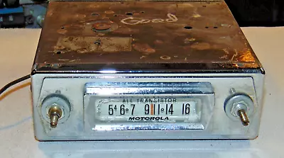 Vintage Motorola  AM Car Radio-Nice  Chrome Face-Tested Fine-Restore/Parts S3#23 • $69.99