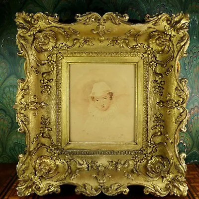£745 • Buy Antique 18th Century Watercolour Portrait Mary Queen Of Scots Stunning Frame
