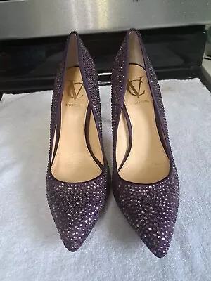 VC Signature Rhinestone Pointed Toe High Heels Sz 6B/36  Plum Color • $22