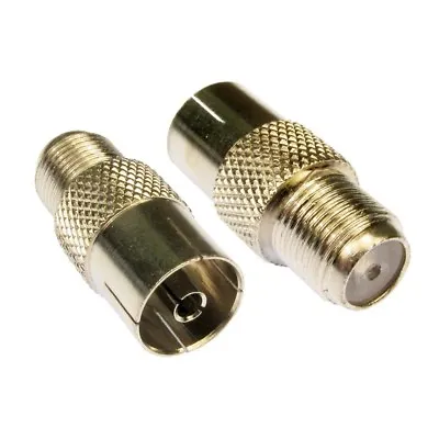 F Type Connector Socket To RF Coax Aerial Female Adapter F-F Satellite Coaxial • £3.45