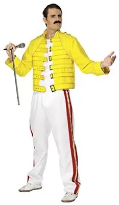 $77.84 • Buy Freddie Mercury Wembley Stadium Queen Costume Jacket Pants Yellow Concert White
