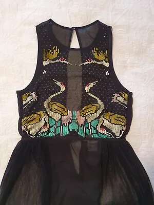 Alice McCall Black Sheer Embellished Maxi Dress Size 6 RP $400.00 • $40