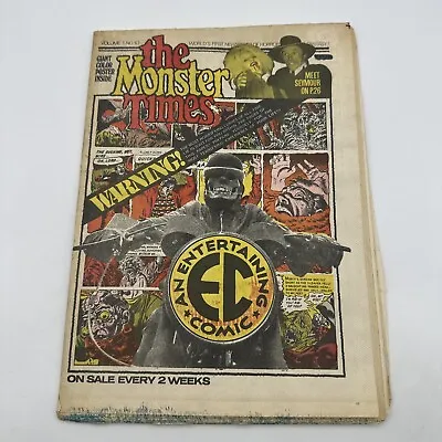 The Monster Times Magazine Newspaper Vol. #1 Issue #10 MAY 1972 EC Comics Cover • $25