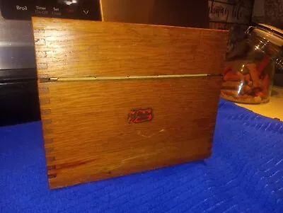 Vintage Large  Wooden Weis Recipe Box From Monroe Michigan • $12