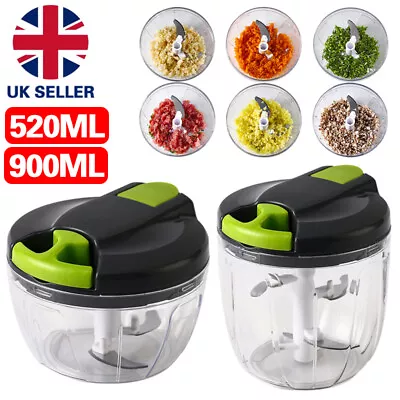 Hand Manual Food Chopper Portable Processor Kitchen Mini Pull String Chopper New • £5.88