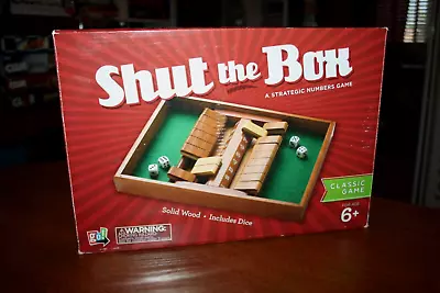 Shut The Box - A Strategic Numbers Game - Solid Wood - Includes Dice - Classic • $19.99