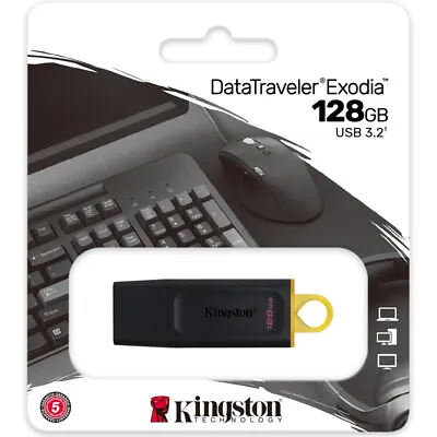 £9.95 • Buy Kingston 128GB DataTraveler Exodia USB 3.2 Flash Drive Memory Stick - Black