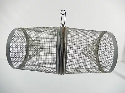 Vintage Galvanized 1/4  Metal Wire Mesh Minnow Or Bait Trap • $26.95