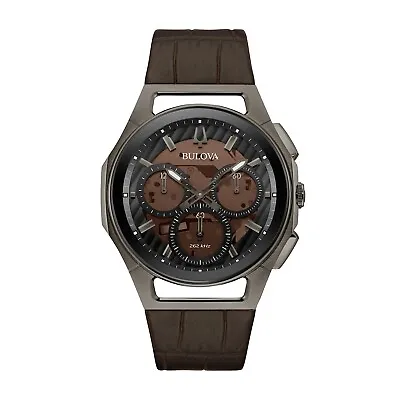 Bulova Curv Men's Quartz Chronograph Brown Watch 44MM 98A231 • $355.99
