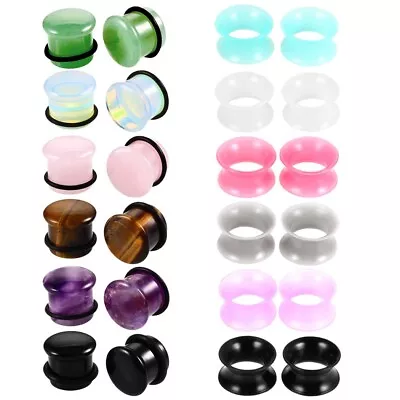 24pcs/set Stone Silicone Ear Flesh Tunnels Ear Plug Expanders Lobe Stretcher • £10.44