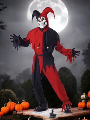 Mens California Costume Evil Jester Joker Costume -Does Not Include Mask- Sz XL • $18