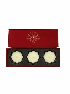 D.L. & Co.  RED SCARLET LETTER Botanical Soy Candle 3 Votive Set Velvet Box • $34.99