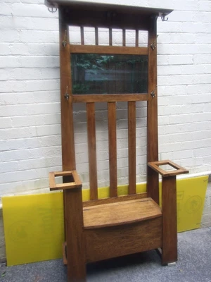 $480 • Buy ANTIQUE HALL STAND ORIGINAL AUSTRALIAN FEDERATION SILKY OAK FURNITURE 1920's