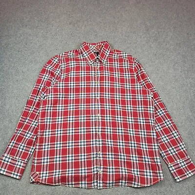 Gaastra Mens Shirt XXL 2XL Red Plaid Cotton Button-Down Long Sleeve • $33.84