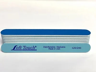 Soft Touch 7  Nail File Lt/Dk Blue 120/240 Grit 10 Pcs • $12.99